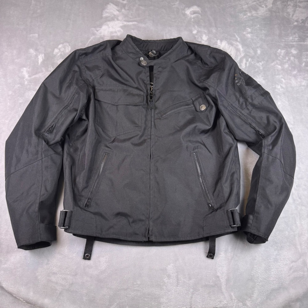 Speed and Strength Mens Black Textile Motorcycle Jacket Vault Armor Size L